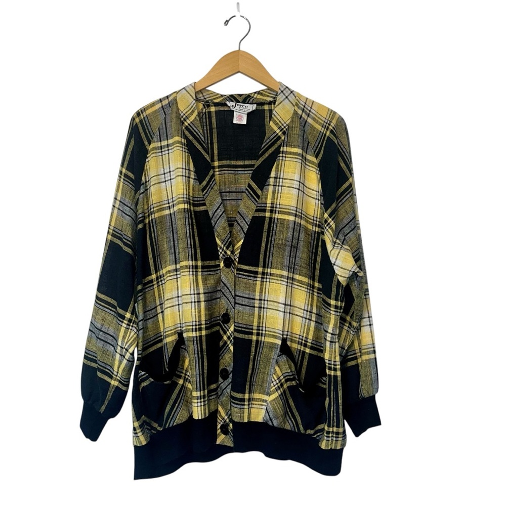 VTG‎ Joyce Womens Plaid Oversized Blazer Slouchy Boxy Preppy Union US Made
